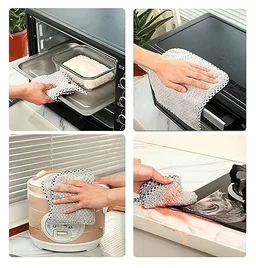 Microfiber Cleaning Cloths, 5 Pcs 25 x 25 cms Multi-Colour | Highly Absorbent, Lint and Streak Free, Multi -Purpose Wash Cloth for Kitchen, Car, Window, Stainless Steel, Silverware - 25L x 25W