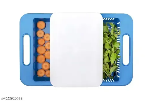 Chopping Board With Sliding Tray & Strainer | Vegetable Chopper for Kitchen