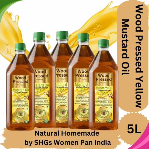 Wood Pressed Yellow Mustard Oil- Pure & Natural - 1LX5