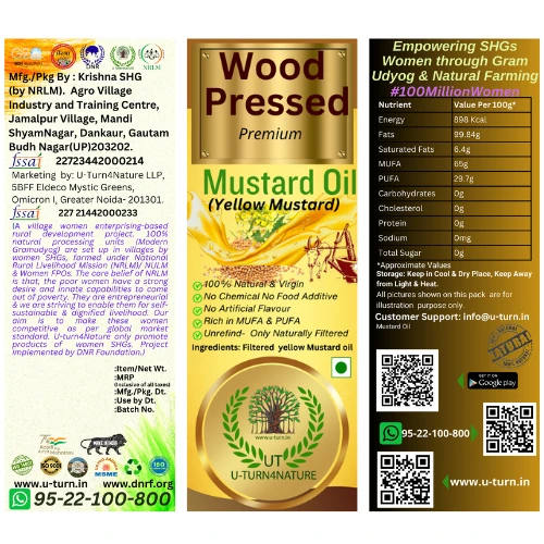 Wood Pressed Yellow Mustard Oil-Pure & Natural - 1L