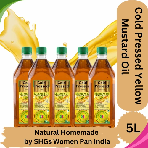 Cold-Pressed Yellow Mustard Oil- Pure & Natural - 1LX5