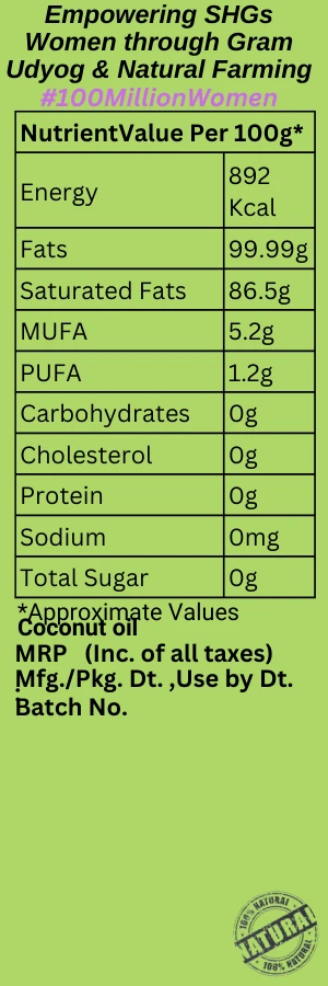 Wood Pressed Coconut Oil- Pure & Natural - 200ml