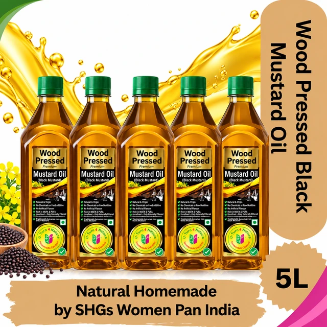 Wood Pressed Black Mustard Oil- Pure & Natural - 1LX5