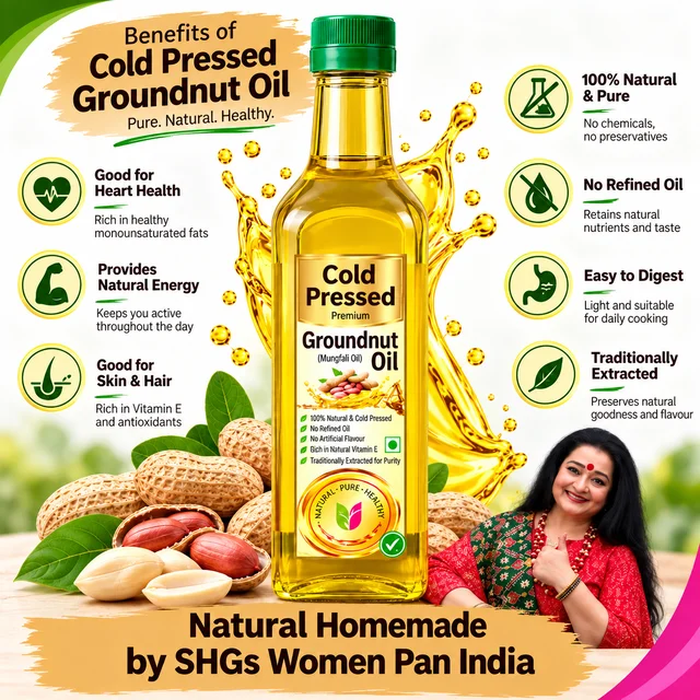 Cold Pressed Groundnut Oil- Pure & Natural- Simply Homemade - 1L