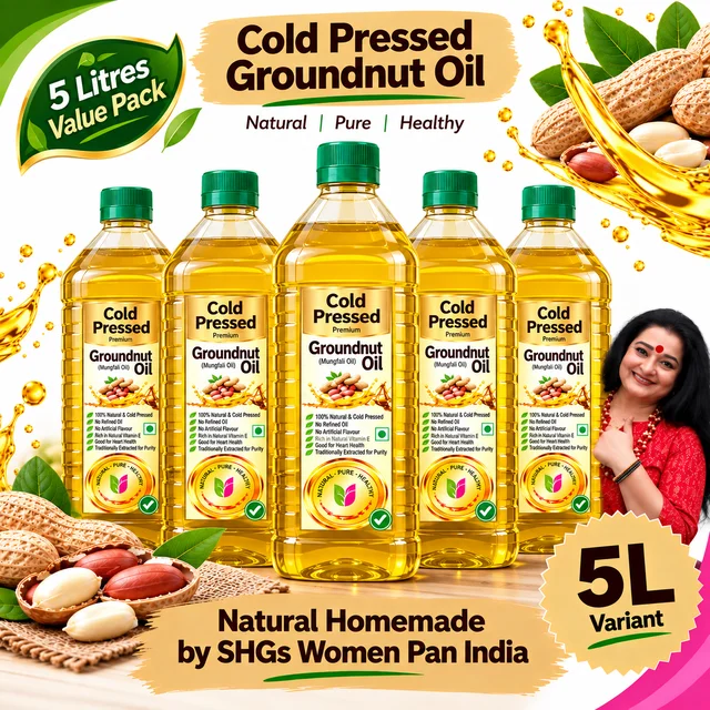 Cold Pressed Groundnut Oil- Pure & Natural- Simply Homemade - 5L
