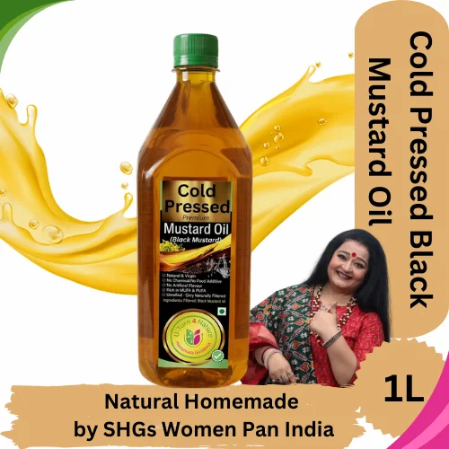 Cold-Pressed Black Mustard Oil- Pure & Natural - 1L