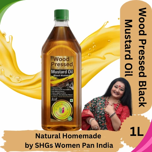 Wood Pressed Black Mustard Oil- Pure & Natural - 1L