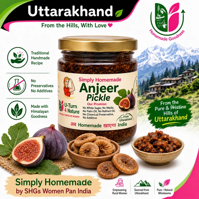 Homemade Anjeer Pickle Uttarakhand - 300gms, Glass Jar