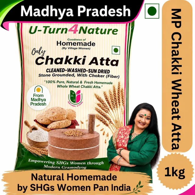 MP Chakki Wheat Atta with Fiber- Simply Homemade - 1kg