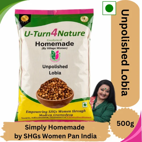 Unpolished Lobia (Black Eyed Peas) - 500g