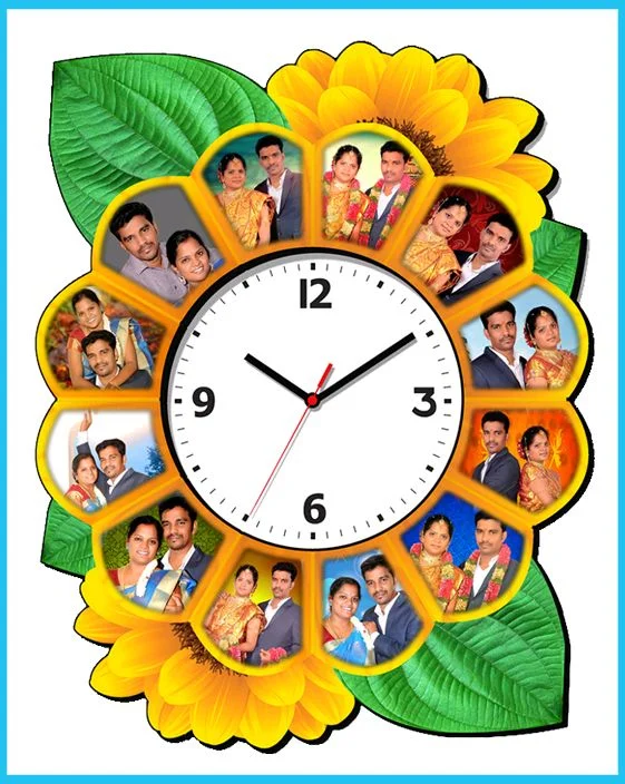 CUT OUT FLOWER CLOCK (14PIC)