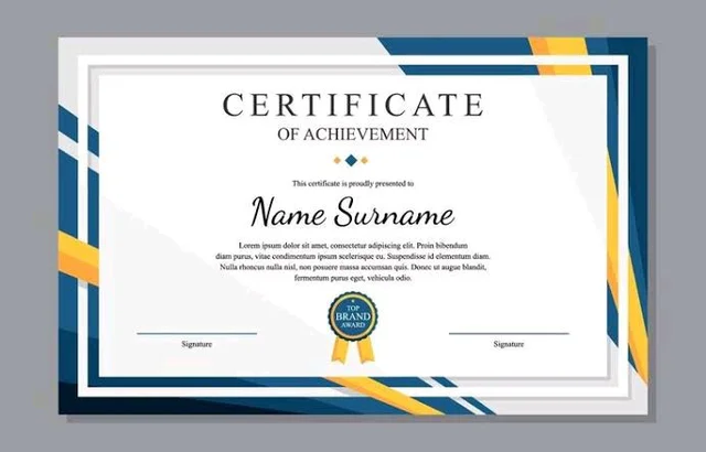 Certificate A4 - 