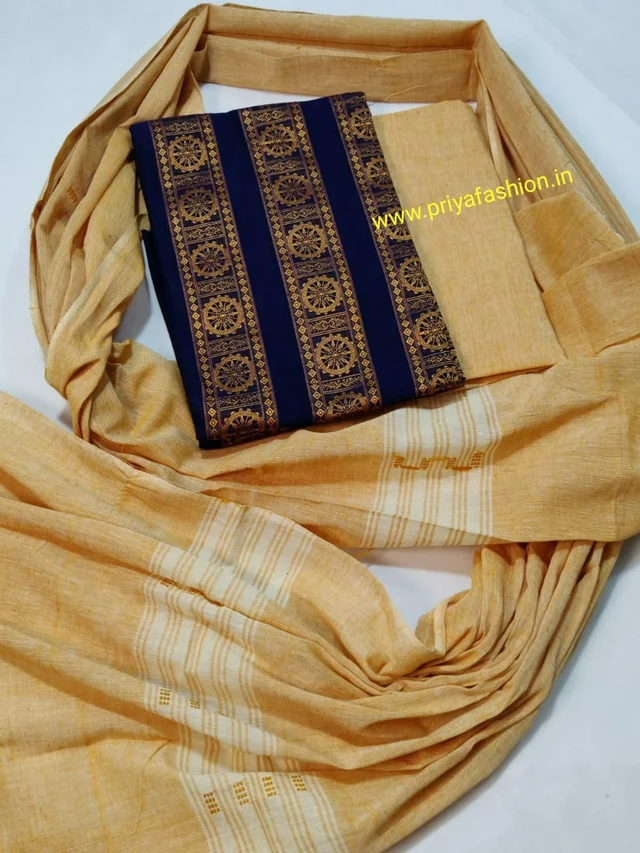 101448 Sambalpuri Dress Material With Stiching Size 32-42 Size - Blue, 36 Chest