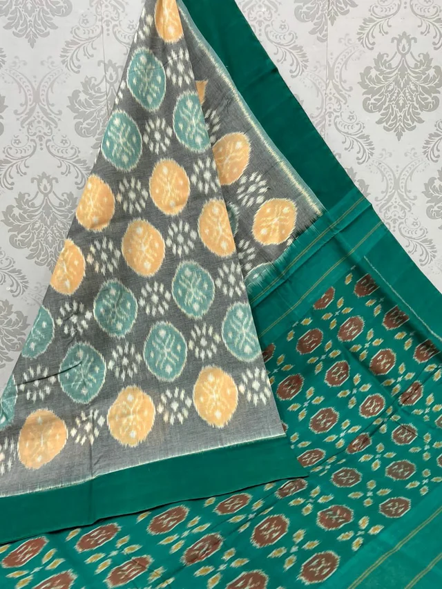 100536 Sambalpuri Ikkat merceraized cotton sareesWith matching blouse