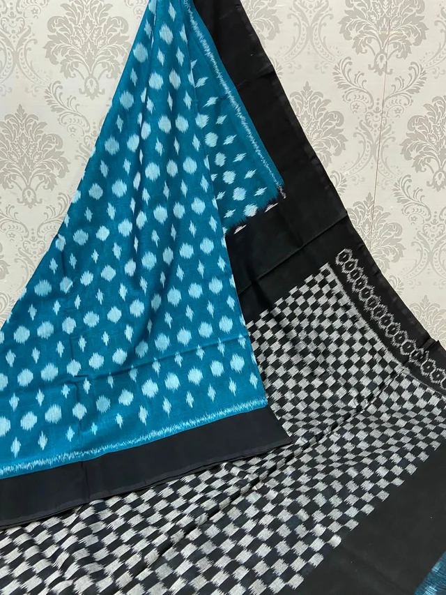 100545 Sambalpuri Ikkat merceraized cotton sareesWith matching blouse