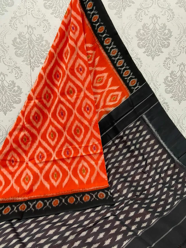 100552 Sambalpuri Ikkat merceraized cotton sareesWith matching blouse