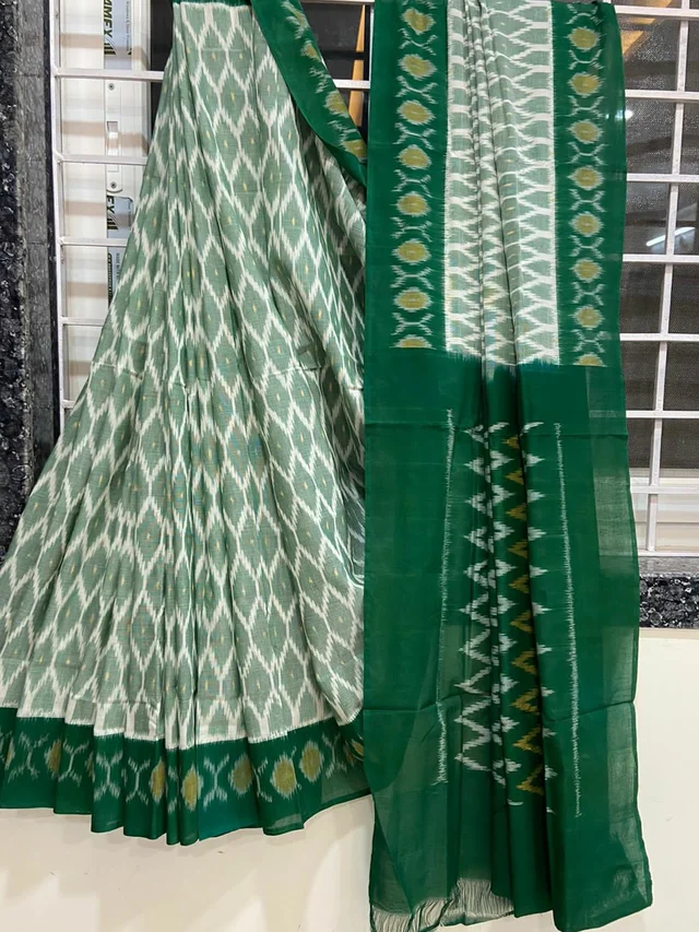 100558 Sambalpuri Ikkat merceraized cotton sareesWith matching blouse
