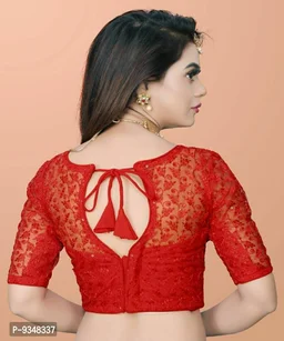 100619 Net Blause With Design Stiching - M