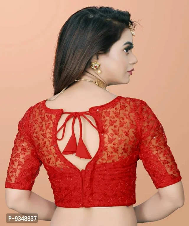100619 Net Blause With Design Stiching - M