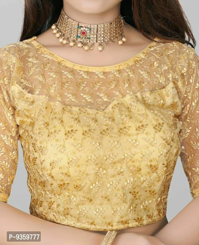 100624 Net Blause With Design Stiching - XL