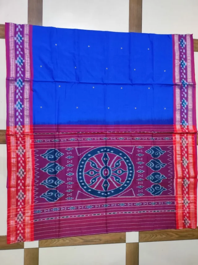 100646 Handloom cotton pasapali border konark ancahl design handloom cotton saree