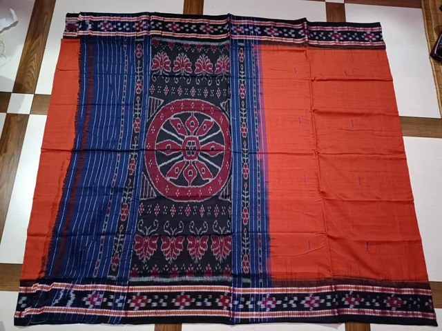 100647 Handloom cotton pasapali border konark ancahl design handloom cotton saree