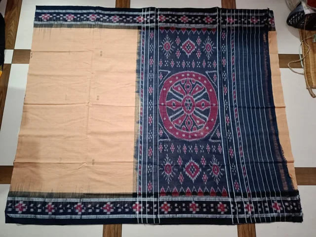 100653 Handloom cotton pasapali border konark ancahl design handloom cotton saree