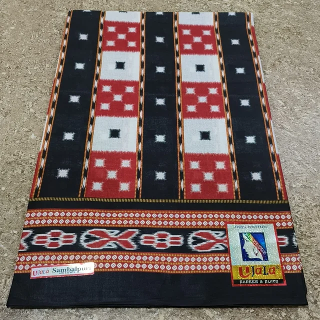 100899 Cotton Saree Sambalpuri Design Printed