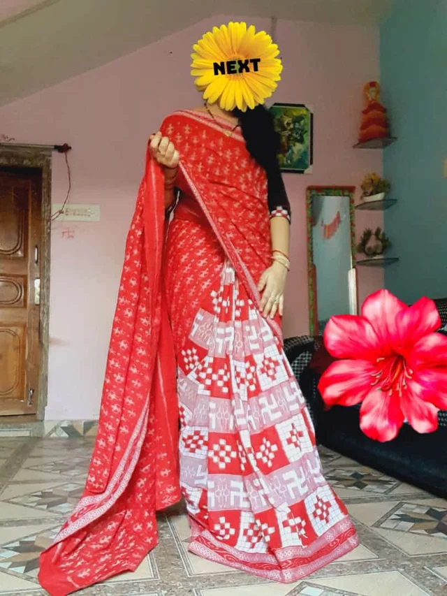 100949 Sambalpuri pach work saree