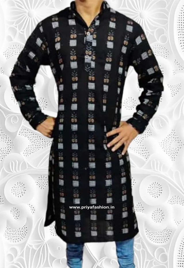100970 Sambalpuri Cotton Long Kurta , Dhila - 42