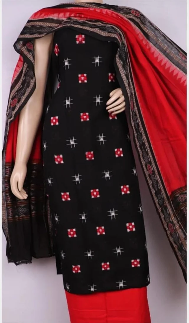 100998 Sambalpuri Dress Material With Dupatta