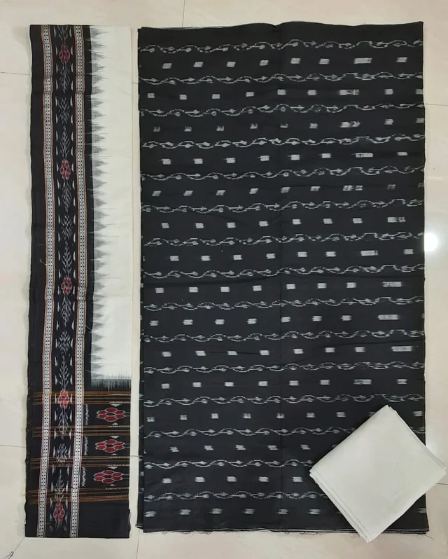 101014 Sambalpuri Handloom Cotton Dress Material With Dupatta