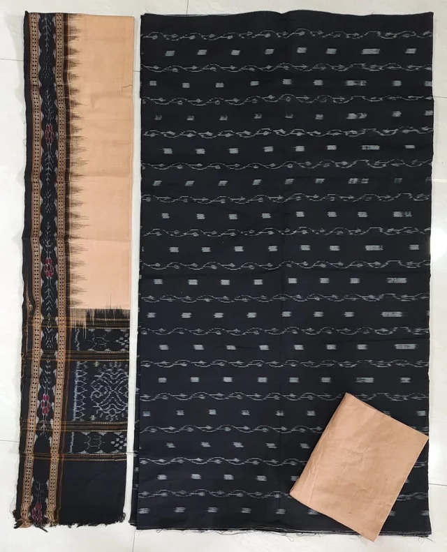101015 Sambalpuri Handloom Cotton Dress Material With Dupatta