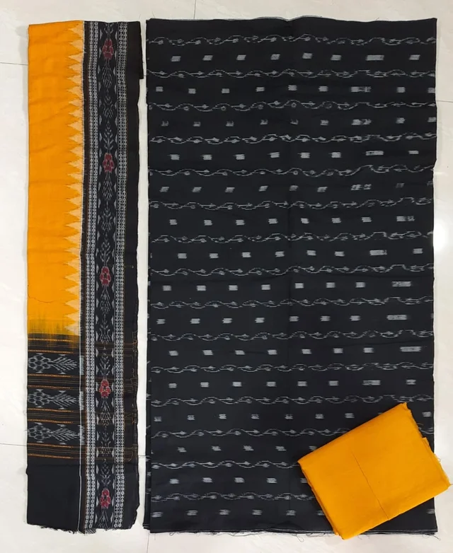 101016 Sambalpuri Handloom Cotton Dress Material With Dupatta