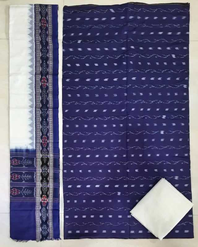 101017 Sambalpuri Handloom Cotton Dress Material With Dupatta