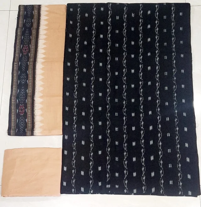 101019 Sambalpuri Handloom Cotton Dress Material With Dupatta