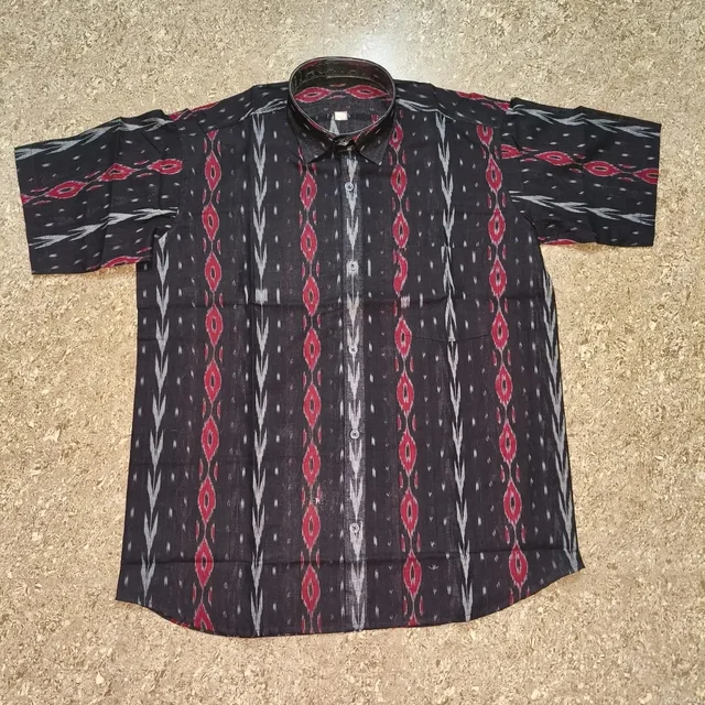 101035 Sambalpuri Handloom Cotton Half Shirt - 42