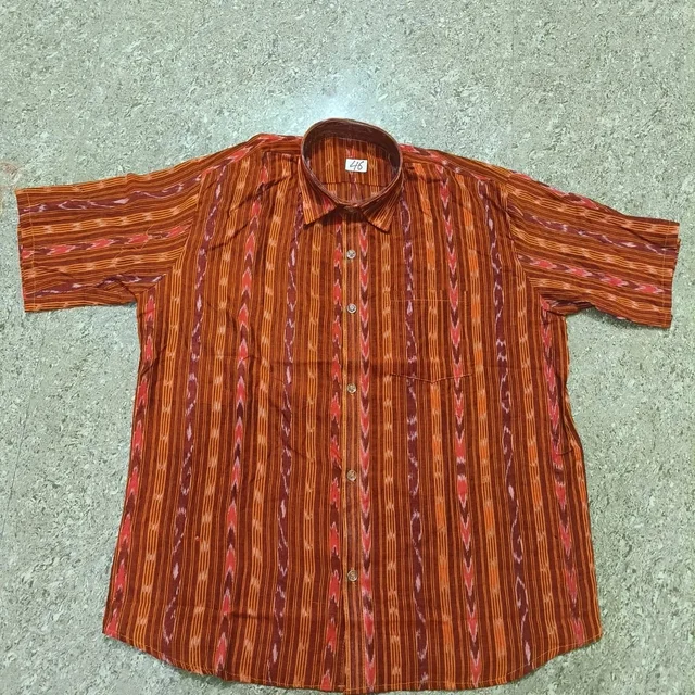 101037 Sambalpuri Handloom Cotton Half Shirt - 42