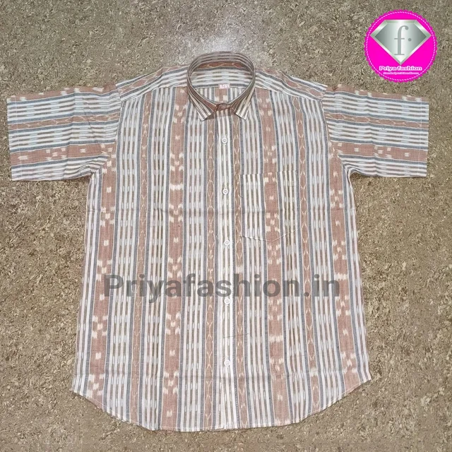 101034 Sambalpuri Handloom Cotton Half Shirt - 38