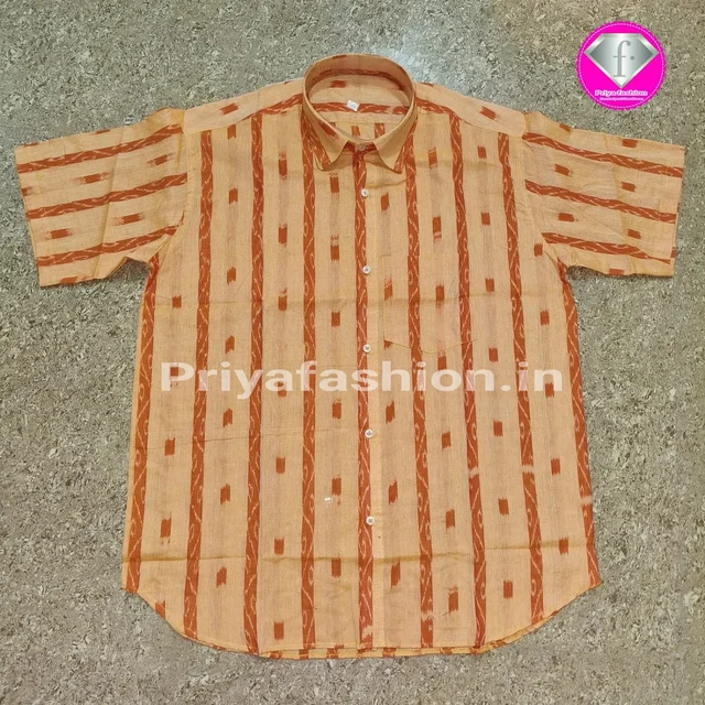 101041 Sambalpuri Handloom Cotton Half Shirt - 42