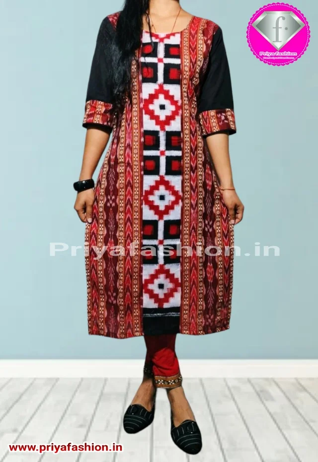 101044 Sambalpuri Handloom Stiching Kurti - 36 Chest