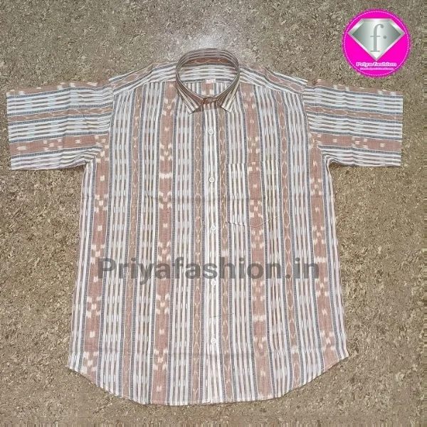 101034 Sambalpuri Handloom Cotton Half Shirt - 42