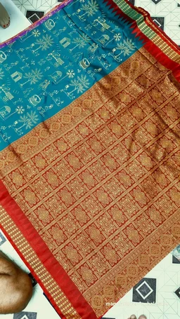 101158 Silk Pata Saree With Blouse