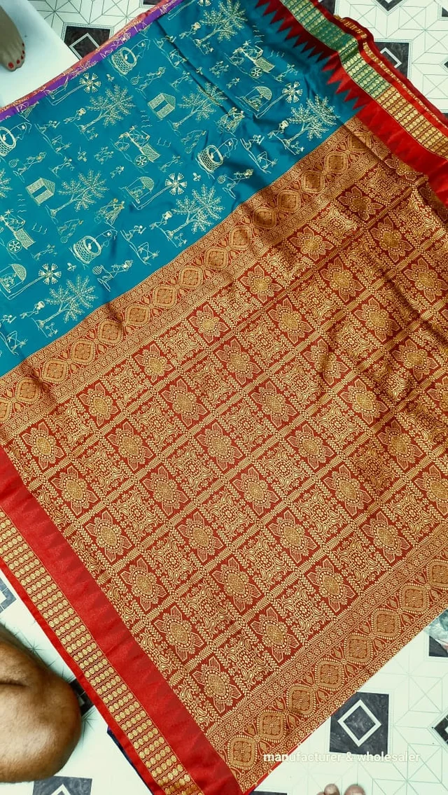 101158 Silk Pata Saree With Blouse