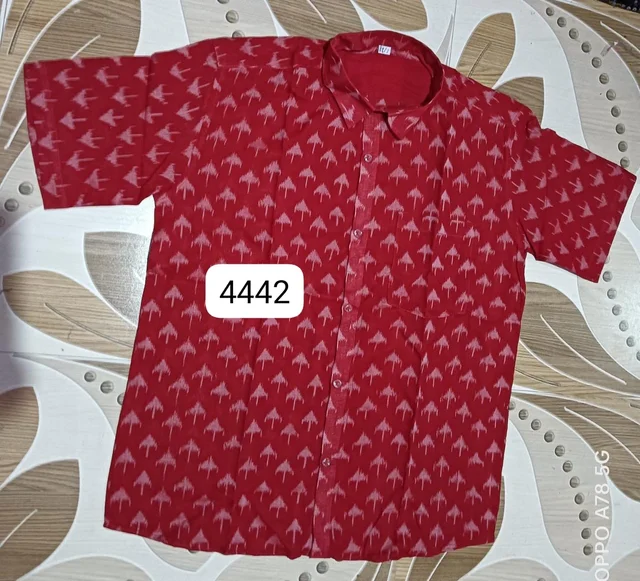 101198 Sambalpuri Handloom Cotton Half Shirt - 40