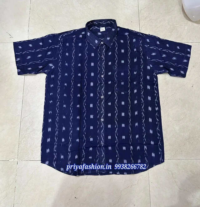 101205 Sambalpuri Handloom Cotton Half Shirt - 44