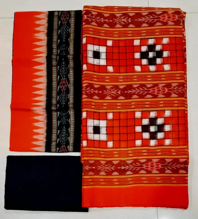 101293 Sambalpuri Handloom Dress Material, Dress Kapada With Dupatta