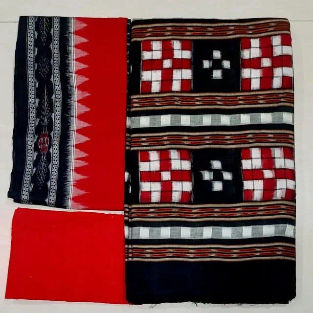 101294 Sambalpuri Handloom Dress Material, Dress Kapada With Dupatta