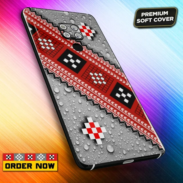 101312 Sambalpuri Mobile Back Cover With Add Photo & Name - Soft Cover