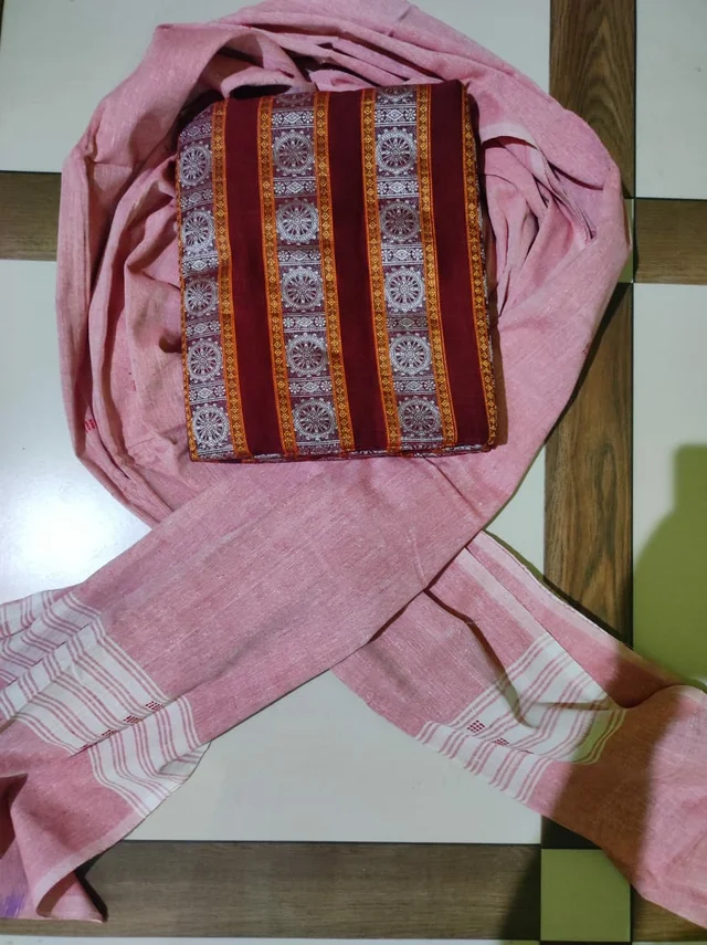 101397 Sambalpuri Handloom Dress Material, Dress Kapada With Dupatta